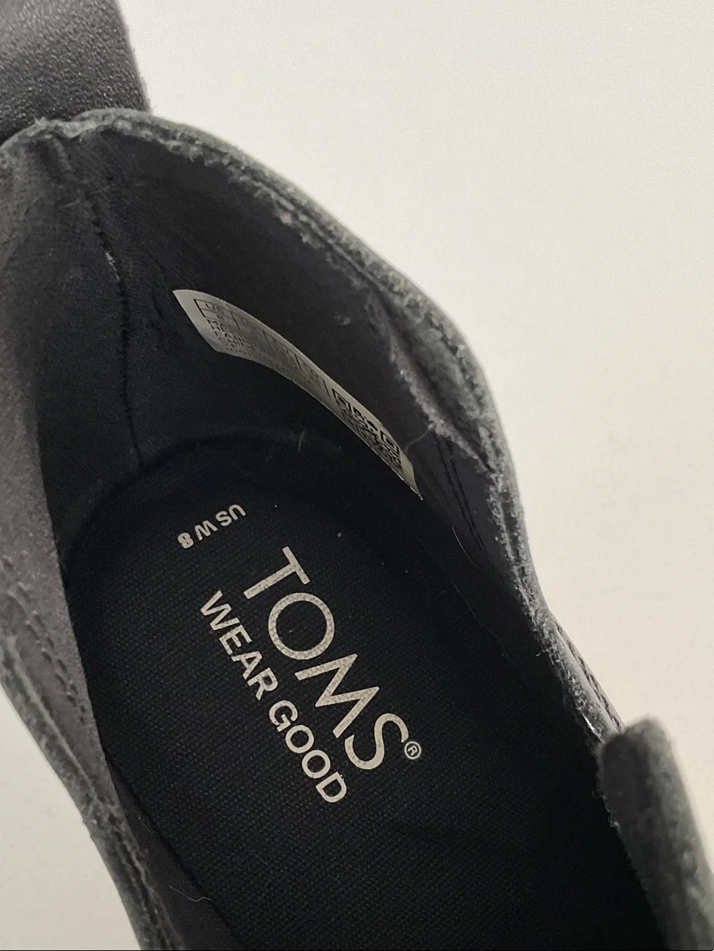 TOMS Wedge Ankle Booties - Black Leather